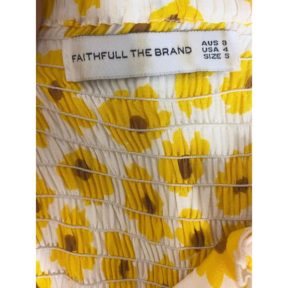 FAITHFULL THE BRAND Noemie Marigold Constance Floral Midi Dress US 4 - Picture 12 of 14